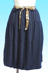 女装用品 ウエストゴムのラブリーバルーンスカート・ネイビー